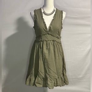 Papermoon Olive Green Ruffle Dress